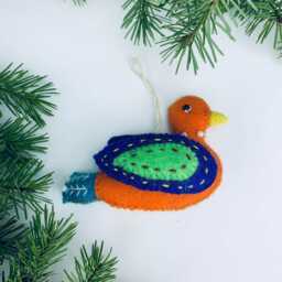 Felt Bird Dove Handmade Hanging Christmas Tree Decoration - Nomads Wales - thumbnail 3