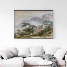 Misty Mountain Poster, Cliff Landscape Print, Nature Wall Art, Paper - thumbnail 2