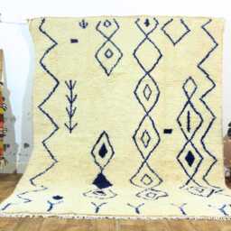 Handmade Berber Wool Rug - Moroccan Azilal Style Carpet - thumbnail 2