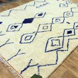 Handmade Berber Wool Rug - Moroccan Azilal Style Carpet - thumbnail 3