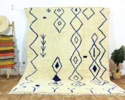 Handmade Berber Wool Rug - Moroccan Azilal Style Carpet - thumbnail 1