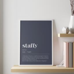 Staffy Definition Print - Customisable Staffie Dog Illustration Wall Art Minimalist Home Office Decor - thumbnail 1