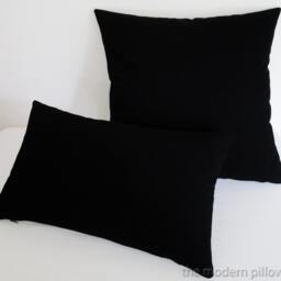 Jet Black Solid Decorative Throw Pillow Cover/Case Cushion 12x20 - thumbnail 2