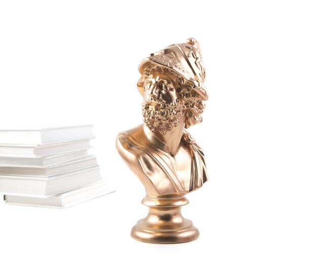 Menelaus King Of Sparta Bust Golden Greek Sculpture Decor - image 1