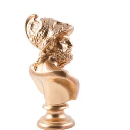 Menelaus King Of Sparta Bust Golden Greek Sculpture Decor - thumbnail 3