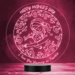 Mother's Day Mum & Daughter Mummy Personalised Gift Any Colour Led Night Light