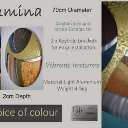Olive & Gold 3D Metal Wall Art - Circular Aluminum Sculpture Sculptural Decor For Contemporary Spaces - thumbnail 4