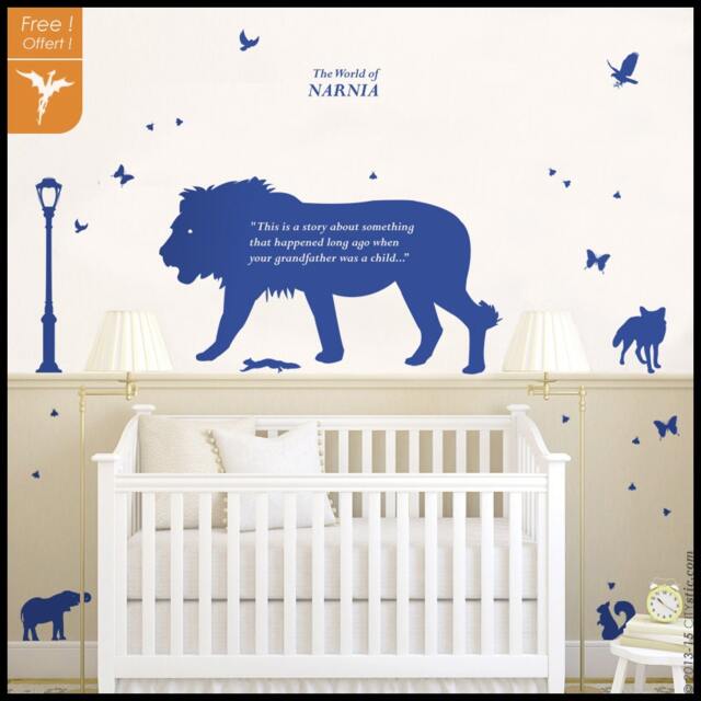 Narnia Wall Decal Aslan Lion, Lamp Post, Animals Nursery Decor - image 1