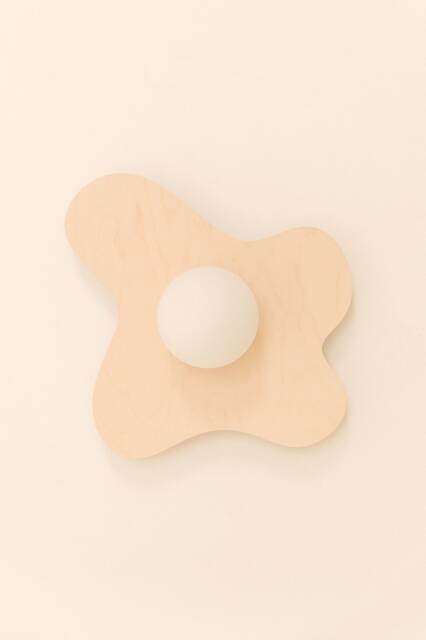 Organic Wooden Wall Light With Glass Globe Pens??e S - image 1
