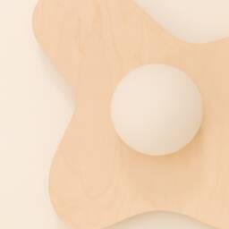 Organic Wooden Wall Light With Glass Globe Pens??e S - thumbnail 2