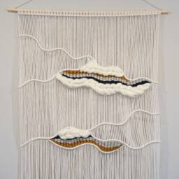 Large Macraweave Woven Macrame Wall Hanging Tapestry/Colorful Weaving Art Fiber Decor - thumbnail 2
