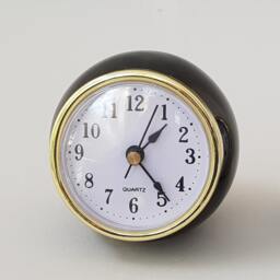 Small Black Desk Clock, A Handmade Ceramic Ball Clock in Retro Vintage Style