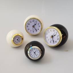Small Black Desk Clock, A Handmade Ceramic Ball Clock in Retro Vintage Style - thumbnail 4
