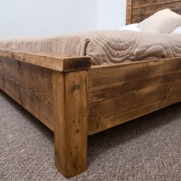 The York Bed Frame Chunky Reclaimed Pine Wood With Loft End Footboard All Sizes Available Free UK Delivery. Extra Thick 4.5cm Slats - thumbnail 3