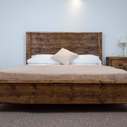 The York Bed Frame Chunky Reclaimed Pine Wood With Loft End Footboard All Sizes Available Free UK Delivery. Extra Thick 4.5cm Slats - thumbnail 2