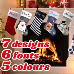 Personalised Christmas Stocking Custom Name, Santa, Snowman, Reindeer, Pet - thumbnail 2