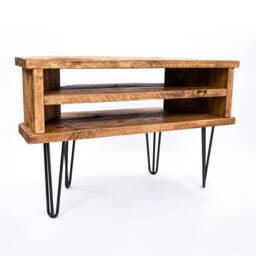 Cottage Hairpin Tv Stand -By Dab Chic & Vintage/Bespoke Rustic Sideboard Living Furniture Handmade Solid Wooden Industrial Steel - thumbnail 1