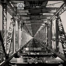 Unique Throw Pillow, Black & White Photo, Double Decker Railway Bridge, Awatere River Bridge Marlborough New Zealand - thumbnail 2