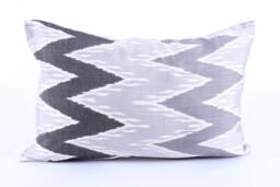 Ikat Silk Velvet Pillow 16x24 - Handmade Boho Cushion Cover Turkish Home Decor Accent