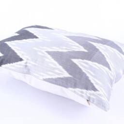Ikat Silk Velvet Pillow 16x24 - Handmade Boho Cushion Cover Turkish Home Decor Accent - thumbnail 3