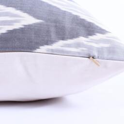 Ikat Silk Velvet Pillow 16x24 - Handmade Boho Cushion Cover Turkish Home Decor Accent - thumbnail 2