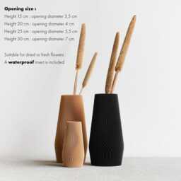 Geometric Wave Vase - Beige Or Black Color For Fresh Dried Flowers - thumbnail 2