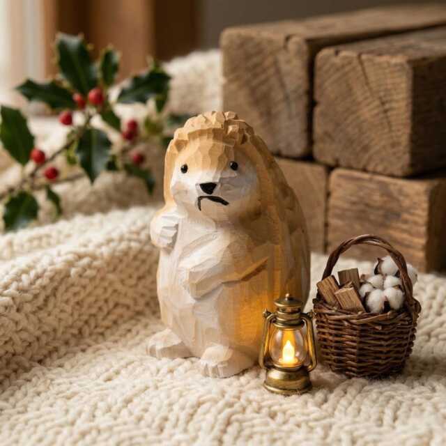 Hand Carved Wooden Hedgehog Figurine, Grumpy Woodland Animal Decor, Whimsical Desk Pet, Rustic Shelf Sitter, Unique Gift For Nature Lover - image 1