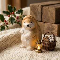 Hand Carved Wooden Hedgehog Figurine, Grumpy Woodland Animal Decor, Whimsical Desk Pet, Rustic Shelf Sitter, Unique Gift For Nature Lover - thumbnail 1