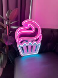 Cupcake Neon - Wall Art Sign Cake Shop Light Candy Decoration - thumbnail 1