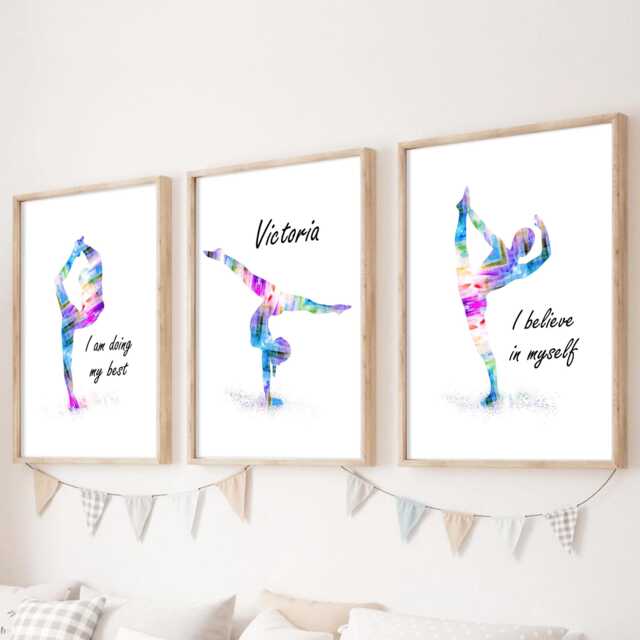 Gymnast Girl Personalized Poster Set Affirmation Wall Art - image 1