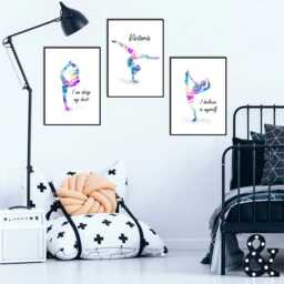 Gymnast Girl Personalized Poster Set Affirmation Wall Art - thumbnail 2