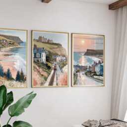 Set Of 3 Saltburn-By-The-Sea Posters, UK Coastal Wall Art, Seaside Print Set, Beach Decor, Modern Travel Artwork, British Style - thumbnail 4