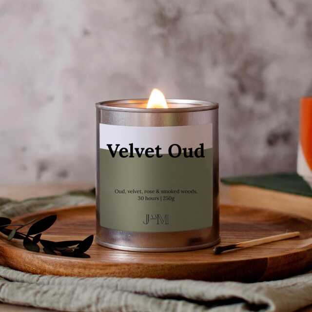 Velvet Oud Wood Wick Candle, & Rose Candles - image 1