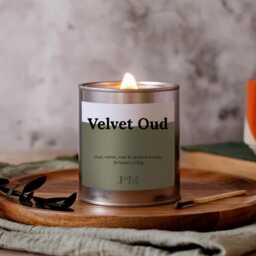Velvet Oud Wood Wick Candle, & Rose Candles - thumbnail 1