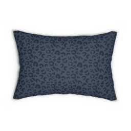 Lumbar Pillow, Leopard Print, Tonal Navy Blue, Safari Jungle Decor, Animal Modern Bold, Boho Accent Cushion, Cheetah Print 20x14 - thumbnail 2