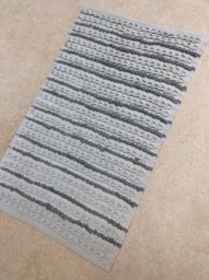 Beautiful Rag Rug/Chindi Floor J Scandinavian Area Rug, Boho Chic Hippie Rugs Multi Color Scrap Cotton Puff Desighn /Grays - thumbnail 1