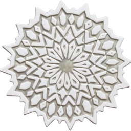 Handcrafted Moroccan Ceramic Tile Trio, Beige & White Garden Decor, Set Of 3 - thumbnail 2