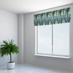 Frost Textured Custom Valances - Premier Prints Birch Blue & Green Window Treatments - Luxury Bedroom Valance Or Kitchen Cafe Panel - thumbnail 4