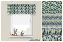 Frost Textured Custom Valances - Premier Prints Birch Blue & Green Window Treatments - Luxury Bedroom Valance Or Kitchen Cafe Panel