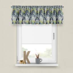 Frost Textured Custom Valances - Premier Prints Birch Blue & Green Window Treatments - Luxury Bedroom Valance Or Kitchen Cafe Panel - thumbnail 3