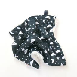 Dream Lovie. Security Blanket. Personalized Lovey. Faux Fur Wblack Cloud Moons. Mini Baby Minky Shower Gift - thumbnail 4