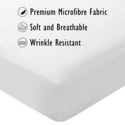 2 Pack Fitted Sheet Soft Microfibre Bed Sheets, Wrinkle Resistant, Breathable & Easy Care Elasticated Corners For Secure Fit - thumbnail 4