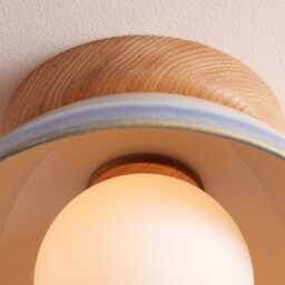 Blue & White Small Dawn Ceiling Light in Ceramic Oak - thumbnail 3