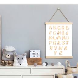 Set Of 2 Personalised Abc, Alphabet Wall Art Nursery Prints, Animal Nursery, Scandi Style - thumbnail 3