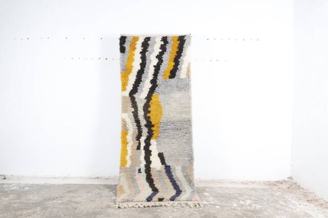 Abstract Berber Runner Rug Colorful Moroccan Wool Hallway Rug - image 1