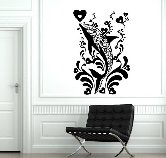 Wall Decal Dolphin Ocean Marine Ornament Tribal Mural Vinyl Sticker 1880Dz - image 1