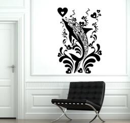 Wall Decal Dolphin Ocean Marine Ornament Tribal Mural Vinyl Sticker 1880Dz - thumbnail 1