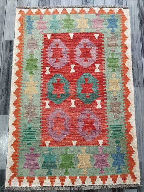 Classic Kilim Rug, Handmade Artisan Afghan Turkish Navajo Geometric Wool Rug 149x100 cm - image 1