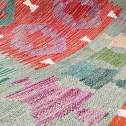 Classic Kilim Rug, Handmade Artisan Afghan Turkish Navajo Geometric Wool Rug 149x100 cm - thumbnail 3