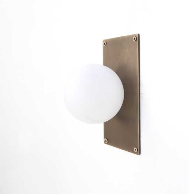 Wall Sconce/Flush Mount Ceiling Light, Mid Century Sconce/Ceiling Light With White Glass Shade, No. Ppq4 No.0107 - image 1